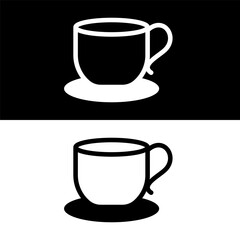 black and white coffee cup icon