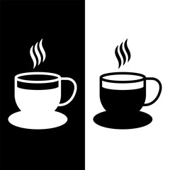 black and white coffee cup icon