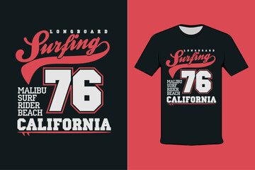 t shirt design concept surfing california