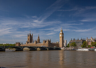 Fototapeta na wymiar Big Ben and Houses of parliament in London UK.