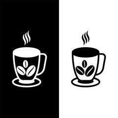 black and white coffee cup icon