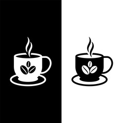 black and white coffee cup icon