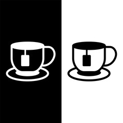 black and white tea cup icon