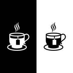 black and white tea cup icon