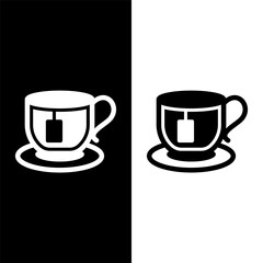 black and white tea cup icon