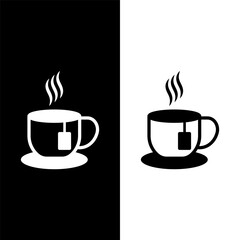 black and white tea cup icon
