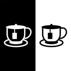 black and white tea cup icon