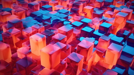Obraz premium 3d rendering, geometrical background. Generative Ai