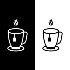 black and white tea cup icon