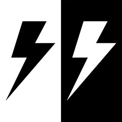 black and white lightning bolt icon