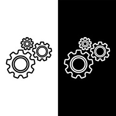 black and white gear icon