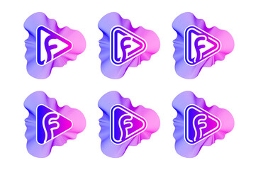 Letter F play sound wave logo. This logo is perfect for music events, party, discos, record brands, and the like.