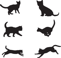 Running cat Vector silhouette easy to use
