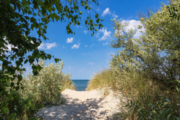 Strandzugang an der Ostseeküste bei Rosenort in der Rostocker Heide