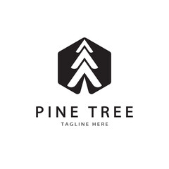 simple pine or fir tree logo,evergreen.for pine forest,adventurers,camping,nature,badges and business.vector