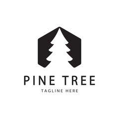 simple pine or fir tree logo,evergreen.for pine forest,adventurers,camping,nature,badges and business.vector