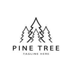 simple pine or fir tree logo,evergreen.for pine forest,adventurers,camping,nature,badges and business.vector