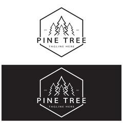 simple pine or fir tree logo,evergreen.for pine forest,adventurers,camping,nature,badges and business.vector