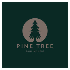 simple pine or fir tree logo,evergreen.for pine forest,adventurers,camping,nature,badges and business.vector