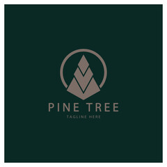 simple pine or fir tree logo,evergreen.for pine forest,adventurers,camping,nature,badges and business.vector