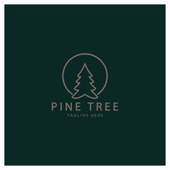 simple pine or fir tree logo,evergreen.for pine forest,adventurers,camping,nature,badges and business.vector