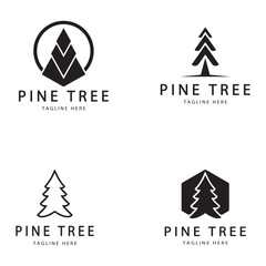 simple pine or fir tree logo,evergreen.for pine forest,adventurers,camping,nature,badges and business.vector