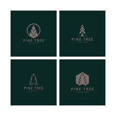 simple pine or fir tree logo,evergreen.for pine forest,adventurers,camping,nature,badges and business.vector