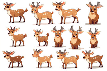Fototapeta premium Cute_Santa_multiple_poses_and_expressions_sticker, AI Generative