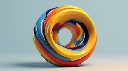 3d render of abstract detailed shape. Generative Ai