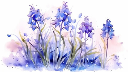 lavender on a white background drawing. generative ai