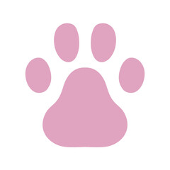 Pink paw clip art with transparent backgorund