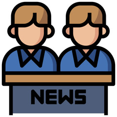 journalist line icon,linear,outline,graphic,illustration