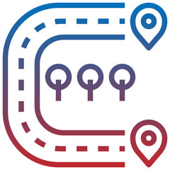 MULTPLE DESTINATIONS line icon,linear,outline,graphic,illustration