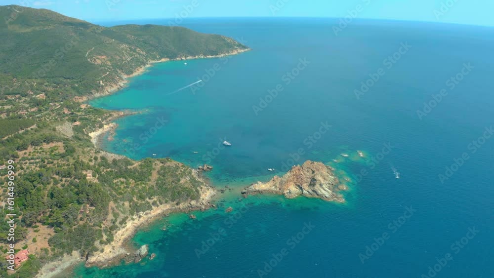 Wall mural aerial view of the sea coast of monte argentario tuscany