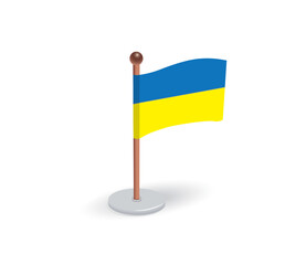 Souvenir Ukrainian flag vector illustration isolated on white background