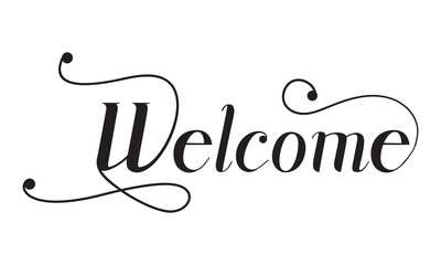 Welcome lettering handwritten typography design