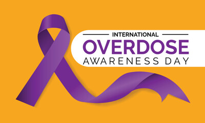 International Overdose Awareness Day (31th August).Stop overdose  ingestion or application of a drug or other substance. Horizontal Banner Template Design. Vector Illustration. - obrazy, fototapety, plakaty