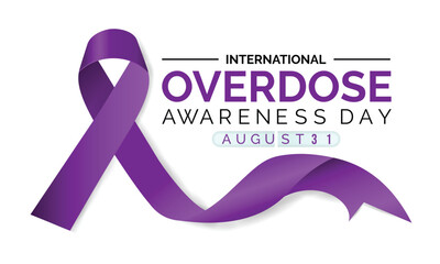 International Overdose Awareness Day (31th August).Stop overdose  ingestion or application of a drug or other substance. Horizontal Banner Template Design. Vector Illustration. - obrazy, fototapety, plakaty