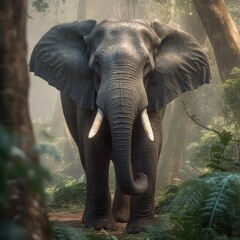 Elephant standing in the jungle.