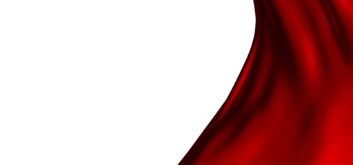 Smooth elegant red cloth isolated on white background