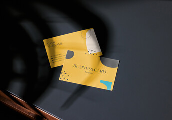 Mockup of two customizable horizontal EU business cards