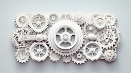 white car on white background concept car service modern background, generative ai