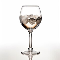 Luxury wine glass in white background.