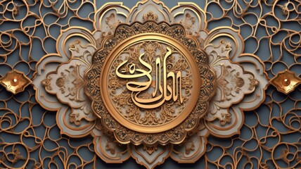 Ramadan Kareem background with arabic calligraphy and gold ornament