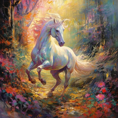Obraz na płótnie Canvas horse in the forest