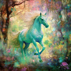 Obraz na płótnie Canvas horse in the forest