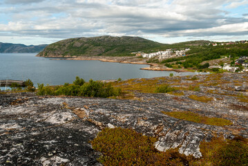 Fototapeta premium View of Alta town and Altafjorden, Finnmark, Norway