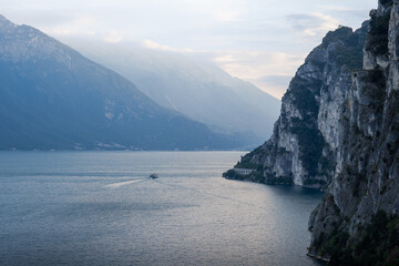 view from the top of a mountain on lake Garda