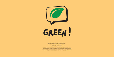 green message logo design for earth event or organization