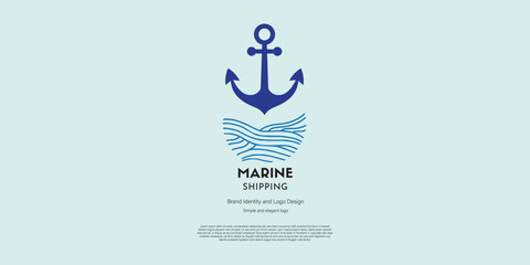 Marine shipping logo design for logistic company or naval